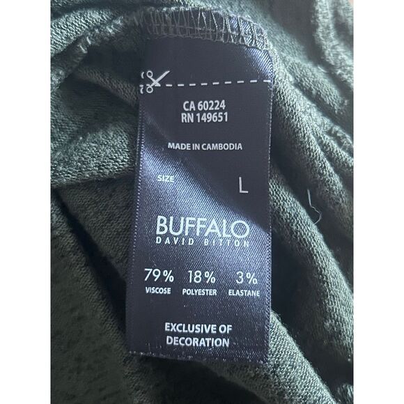 Buffalo David Bitton Olive Green Star Print Long Sleeve Casual Sweater Size L - Picture 10 of 10